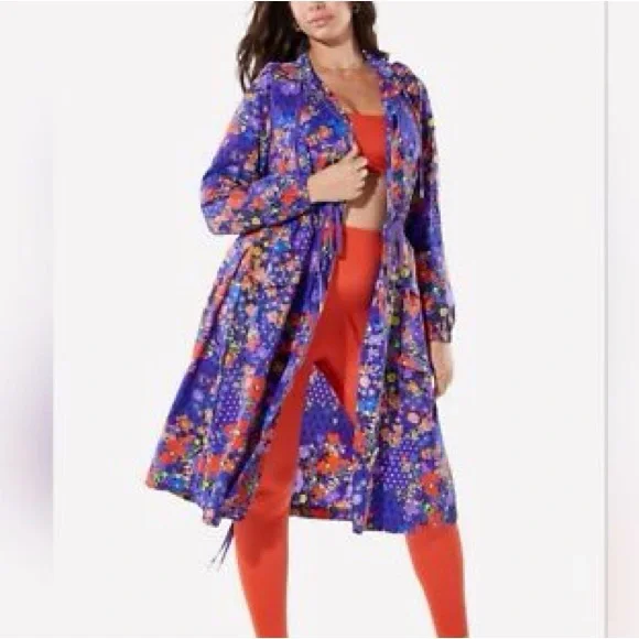 Yitty l NWT Fabletics Oversized Headliner Jacket Party Animal Bloom Plume 3X - Picture 10 of 10